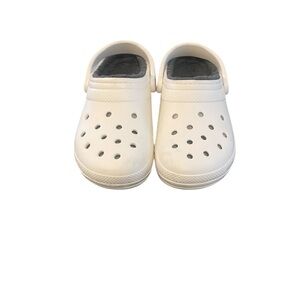 CROCS Cream Mules & Clogs with Perforated Design